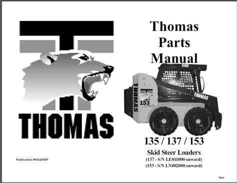 thomas 135s skid steer manual|thomas skid steer replacement parts.